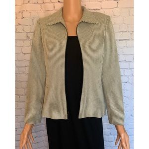 Garfield and Marks vintage Checkered Suit jacket size 4 petite 4P black